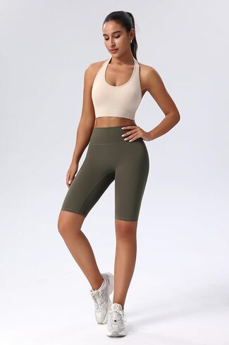 Women's Halter Sports Bras Adjustable Straps Seamless Medium Impact Workout Crop Tank Tops with Removable Padded in Saudi Arabia