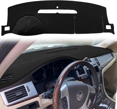 حصيرة غلاف DASH ملاءمة لكاديلاك Escalade ESV Ext Hybrid بدون قطع لائحة لوحة معلومات مكبر الصوت واقي السجاد (الأسود) J18 in Kuwait