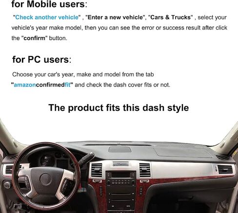 حصيرة غلاف DASH ملاءمة لكاديلاك Escalade ESV Ext Hybrid بدون قطع لائحة لوحة معلومات مكبر الصوت واقي السجاد (الأسود) J18 in Kuwait