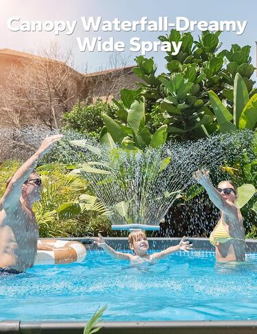 VOEER Pool Fountain for Above and In-Ground Pools, Adjustable Dual Spray Pool Waterfall, Pool Cooling Sprinkler System with Adjustable Height & Direction, Pool Sprayer Fountain in Saudi Arabia