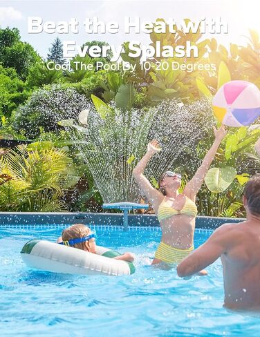 VOEER Pool Fountain for Above and In-Ground Pools, Adjustable Dual Spray Pool Waterfall, Pool Cooling Sprinkler System with Adjustable Height & Direction, Pool Sprayer Fountain in Saudi Arabia