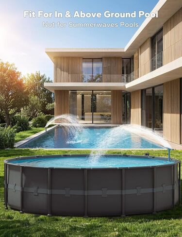 VOEER Pool Fountain for Above and In-Ground Pools, Adjustable Dual Spray Pool Waterfall, Pool Cooling Sprinkler System with Adjustable Height & Direction, Pool Sprayer Fountain in Saudi Arabia