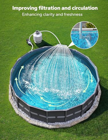 VOEER Pool Fountain for Above and In-Ground Pools, Adjustable Dual Spray Pool Waterfall, Pool Cooling Sprinkler System with Adjustable Height & Direction, Pool Sprayer Fountain in Saudi Arabia