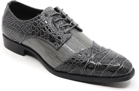 Men's Formal Fashion Tuxedo Wedding Lace Up Cap Toe Dress Shoe croco-04 in Saudi Arabia