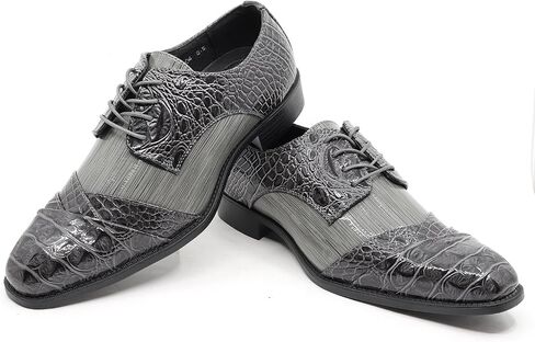 Men's Formal Fashion Tuxedo Wedding Lace Up Cap Toe Dress Shoe croco-04 in Saudi Arabia
