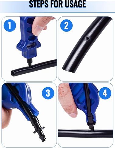 طقم أدوات خرامة الري بالتقطير من كالولاري، أداة ثقب أنبوبية بالتقطير لقياس 0.63 سم مع مصدر باعث إدخال بالتقطير، أداة اللكرامة الاحترافية in Kuwait