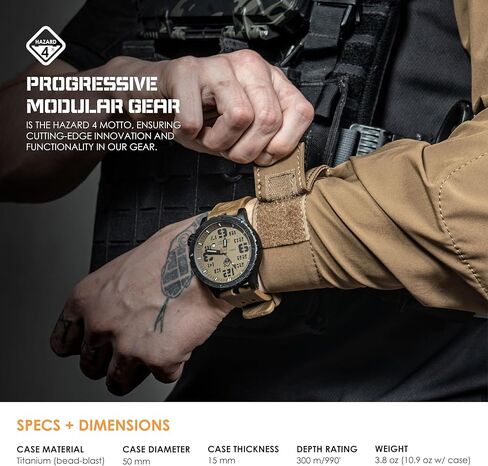 HAZARD 4 Heavy Water Diver(TM) BlackTie Yellow GMT: Titanium Tritium Dive-Watch - B in Kuwait