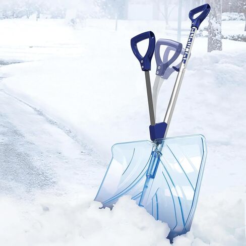 Snow Joe SJ-SHLV20 Shovelution 20 بوصة، مجرفة ثلج لتقليل الضغط مع مقبض زنبركي + شفرة مقاومة للصدمات، أزرق in Saudi Arabia