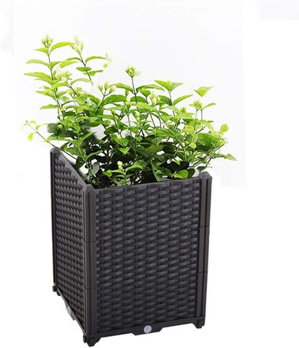 BAOYOUNI Rectangular Raised Garden Bed Kit Indoor Outdoor Plastic Planter Grow Box for Fresh Vegetables, Herbs, Flowers & Succulents, Brown, 76.77'' x 15.35'' x 8.66'' in Saudi Arabia