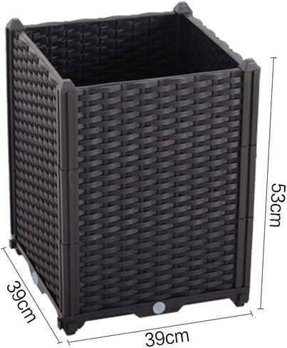 BAOYOUNI Rectangular Raised Garden Bed Kit Indoor Outdoor Plastic Planter Grow Box for Fresh Vegetables, Herbs, Flowers & Succulents, Brown, 76.77'' x 15.35'' x 8.66'' in Saudi Arabia