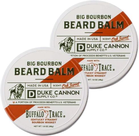Duke Cannon Supply Co. Big Bourbon Beard Balm, 1.6oz - Oak Barrel Scent/Made with Natural and Organic Ingredients in Saudi Arabia