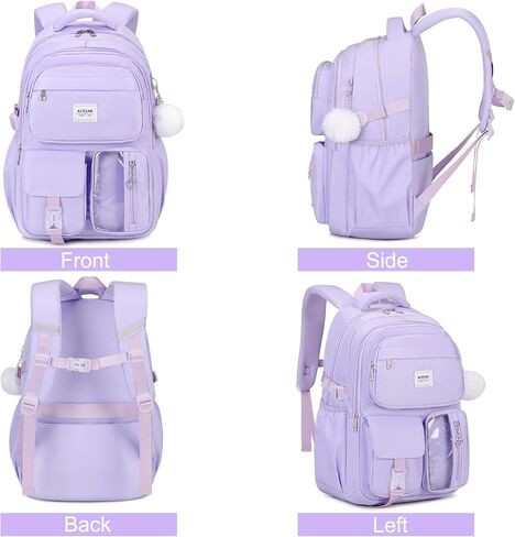 Backpack for Girls - Girls Backpack with Lunch Bag & Pencil Pouch for Teen Kids Laptop Backpack for Women, Elementary Middle High School Bookbag Travel Daypack (Pink Strawberry) in Kuwait