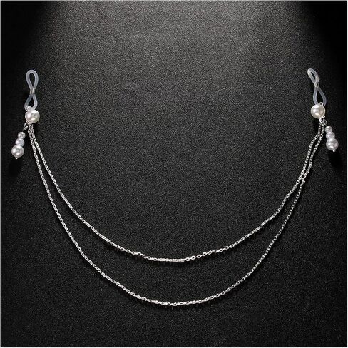 Sexy Pearl Tassel Non Piercing Nipple Chain Jewelry for Women Layered Pearl Chest Chain Body Jewelry Festival Rave Nipple Accessories Jewelry in Saudi Arabia