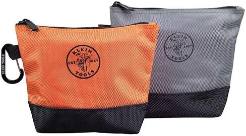 Klein Tools 55470 Utility Bag, Stand-Up Zipper Tool Bags, Tough 1680d Ballistic Weave, Reinforced Bottoms, Orange/Black, Gray/Black, 2-Pack in Saudi Arabia