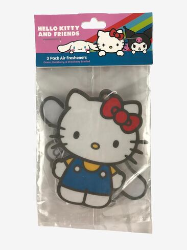 Hello Kitty Air Freshener | Cinnamoroll, Kuromi, & Kawaii Kitty Air Freshner | Car & Home Use | Strawberry Scented | 3-Pack | Officially Licensed in Saudi Arabia