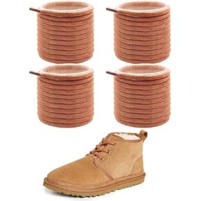 2 أزواج مشمع للأحذية لأحذية UGG ، 3/16 "(4.5 ملم) أربطة الحذاء القطن مستدير أحذية الاستبدال السلاسل