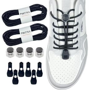 2 Pairs No Tie Shoelaces Elastic Adjustable Tieless Shoe Laces for Kids Adults Elderly, 3 Lengths to Fit Most Shoes