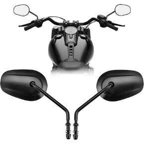 Black Motorcycle 10 MM Universal Rear View Mirrors for Street Naked Bike Touring Cruiser Chopper kawasaki honda suzuki