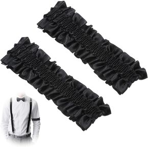 2 Pcs Sleeve Garters, Arm Garter Sleeve Vintage Anti Slip Stretchy Shirt Belt Costume Armband Garter Shirt Holders for Men Dress Party Accessories for Classics Party (Black)