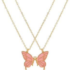 coadipress 2 Pairs Friendship Butterfly Necklace Best Friend Necklace Gifts for Women Cute Butterfly Matching Necklaces Separate Chained Butterfly Pieces Best Friend Soul Necklace Best Friend Birthday Gift