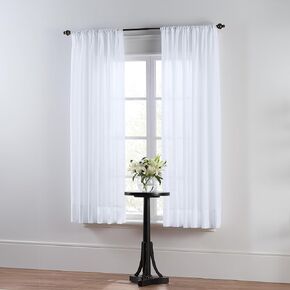Thermoregulating Semi-Sheer Curtains – Energy-Saving Privacy Panels with UV Light Deflection, Heat & Cold Insulation (White, 63L x 59W, Pack of 1)