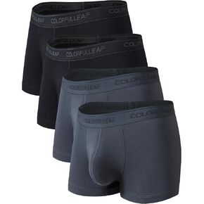 COLORFULLEAF Mens Boxer Briefs Short Leg Soft Rayon Made From Bamboo Underwear Trunks for Men Pack