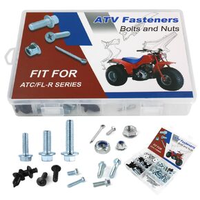 160PCS Fastens Bodywork Plastics Bolts Kit, ATV Fasteners Engine Body Frame Bolts Kit Fit for FL400R FL350R FL250R ATC90 ATC70 ATC350 ATC250 ATC200 ATC185 ATC125 ATC110