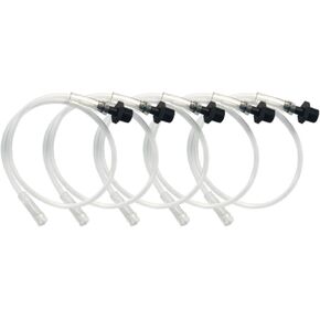 Humidifier Connector Adapter Tube for Oxygen Concentrator and Bubble Humidifier Bottles, Pack of 5 Tubes & 5 Connectors, Latex-Free, 1.5 ft Flexible Oxygen Tubing with Standard Fittings