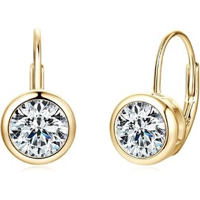 أقراط Moissanite Hoop ، 925 Sterling Silver Hypoallergenic ، مجموعة متقطعة Leverback Drop أقراط للنساء ، D Color VVS1 LAB تم إنشاؤها