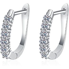 14K Gold Diamond Hoop Earrings in Minimalist Single Row Design - Ideal Cut, VS1, D-color - Ideal Holiday Gift