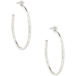 Kendra Scott Audrey Hoop arring في الذهب الأبيض 14K ، المجوهرات الراقية للنساء ، الماس الأبيض