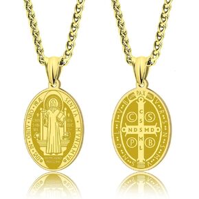 Laoyou Saint Michael/Christopher/Virgin Mary/Benedict Medal Necklace for Teen Men Women Raterant Pendant Delive Gifts Amulet Jewelry