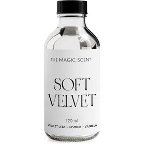Soft Velvet Diffuser Oil - HVAC, Cold-Air, & Ultrasonic Diffuser Fragrance Oil - Luxurious Artisan Blend of Violet Leaf, Fruity Jasmine, Peppery Vanilla, & Cinnamon - 4 fl oz, 120 mL