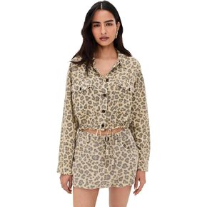 [Blanknyc] Womens Wild Short Lightweight Leopard Stupt Jacket