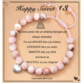 HGDEER 5th 8th College High School Graduation Day Gifts for Her Natural Stone Bracelet to Women Gifts for Sister Friend Daughter Granddaughter Niece