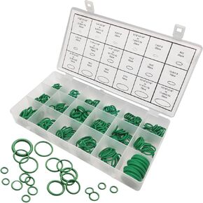Pack-300 Car O-Ring Combination Set, 18 Specs of Dustproof Oil-Proof Rubber Ring Accessory, Air Conditioning Compressor Bearing Sealing Ring with Storage Box, Unviersal for Cars (Black)