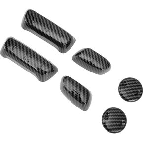 1 Set Seat Adjustment Button Cover Trim for Toyota Tundra 2014-2021 Seats Cushion Forward Button Switch Cover Trim Carbon Fiber Pattern ABS Black