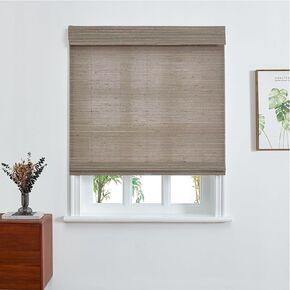 Derf Home Roman Bamboo Shades عينة كتيب نسيج من الخيزران اللاسلكي المخصصة الظل الروماني أعمى للنوافذ والأبواب ، 10 خيارات