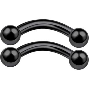 Matiga 2pcs anodized 14g 5/16 8mm barced barcing jewelry daith eleix helix tragus 3mm ball المزيد من الخيارات