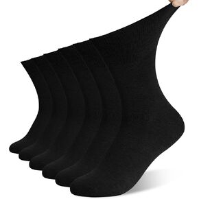 Diabetic Men Socks 6 Pairs, Extra Wide Socks for Men Women 5-13, Non Binding Elderly Seamless Sock