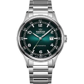 marvin Automatic Watch Swiss Movement Mechanical Luxury Watches for Men with Stainless Steel Strap,Sapphire Glass Dial,Luminous Hands and Hour Markers,50m Waterproof in Saudi Arabia
