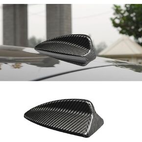 SUNJIKA Compatible with Real Genuine Carbon Fiber Car Top Roof Shark Fin Antenna Cover Radio Signal Base Trim Exterior Accessories for BMW 5' Series F07 GT F11 X3 F25 X5 E70 X6 E71 E72 (Black)