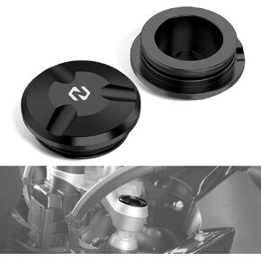 Black CNC Front Fork Top Tube Cover Compatible with BMW R1200GS 2013-2018,R1200GS Adventure 2014-2018,R1250GS 2019-2024,R1250GS Adventure 2018-2022,R1200RT 2019-2022,Aluminum,See Fitment