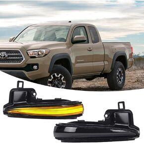 AUTOXBERT Sequential LED Side Mirror Turn Signal Lights for Toyota Tacoma 2016-2023, RAV4 XA50 2019-2024, Highlander XU70 2020-2024, Dynamic Signal Lights Indicator, Set of 2 (Smoked Black Lens)