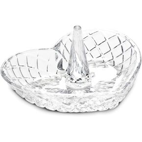 Solid Heart Shape Glass Ring Holder