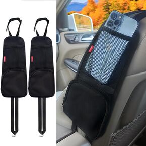 Luckybay Car Seat Side Organizer ، حقيبة معلقة لتخزين المقعد التلقائي ، والهواتف ، والشراب ، وحامل الاشياء مع جيب الشبكات للسيارات ، وسيارات الدفع الرباعي والشاحنة (2 عبوة)