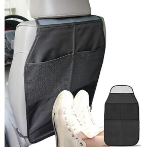 Car Kick Mats for Kids, Back Seat Protector with Organizer, Kick Mats Back Seat Protector, Vehicle Back Seat Kids Safety Accessories Fit for Most Cars, SUV, Truck, Minivan Seats