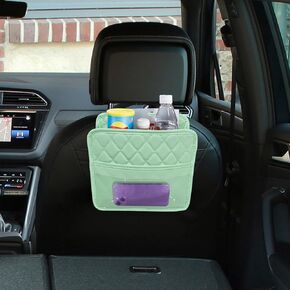 Car Seat Back Organizer, Car Organizers and Storage, Multipurpose Car Organizer Hanging, Auto Accessories PU Leather Vehicle Backseat Hanging Storage Pocket Universal for Most Cars (Black)