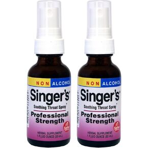 Herbs Etc. Singer's Saving Grace Professional Strength Non-Alcohol Spray - Herbal Support for Soothing Throat - Throat Comfort Spray with Yerba Mansa & Licorice - 1 fl oz (About 75 Servings) - 2 Pack