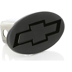 Chevy Bowtie Engraved Trailer Hitch Cover (2 inch Post) (Black)